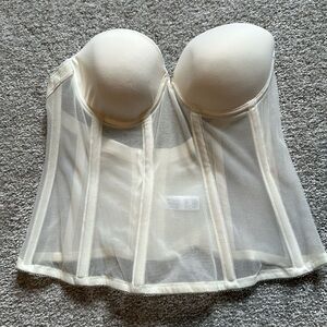 Like New, Woacoal White Bustier Strapless Bra Bustier Longline Bra 34B
